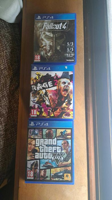 Jogos PS4 (GTA V, Fallout 4, Rage 2) - Compatíveis com PS5