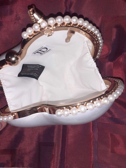 TRUE Decadence torebka wesele ślub perły, satyna serce