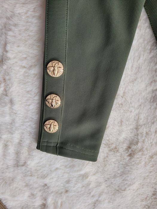 Leginsy prążek Lady drama khaki 1