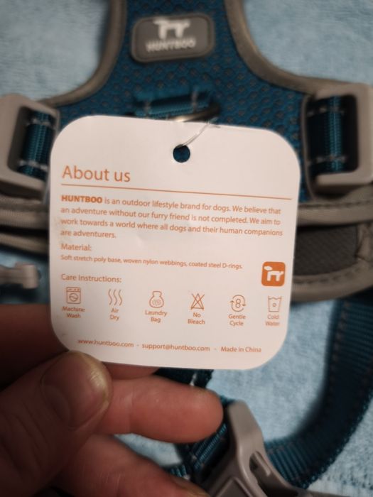 Huntboo Arnês para cão pequeno médio grande, arnês anti-fuga cão com alça, refletor arnês antipuxões para cães, colete respirável e ajustável, L