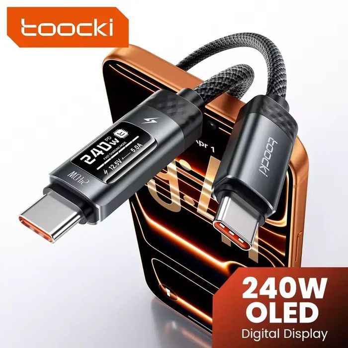 Кабель швидкого заряджання Toocki X111 з дисплеєм Oled, 2 м.