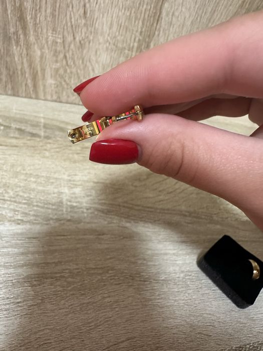 Сережки-кільця Boccia Titanium з матовим і полірованим позолоченим покриттям, 15 мм