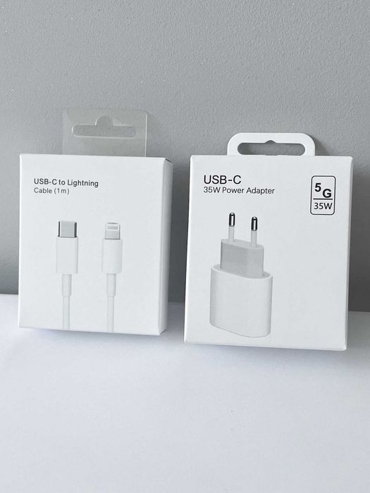 Ładowarka 35W iPhone z Kablem Lightning USB-C 1m - Zestaw do iPhone