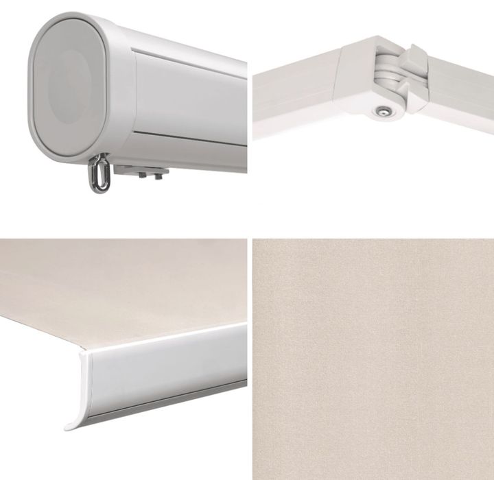 Toldo novo manual caixa integral branco 3.95x3 m tela bege da Naterial.