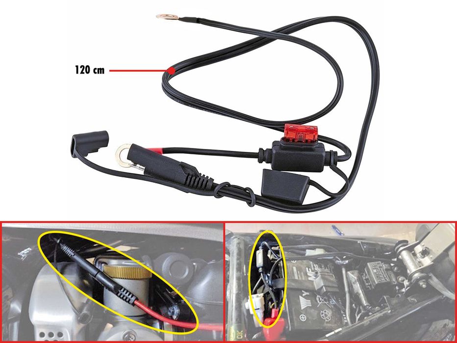 Cabo conector SAE (120cm) para extensão Cabos SAE para ligar à bateria