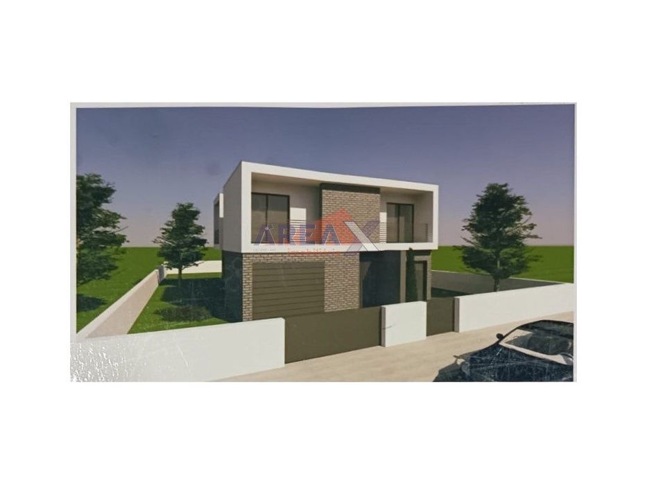 Flat plot with approved construction project for a residential building. Wall on ...