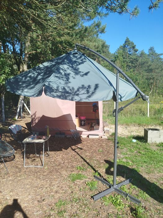 Parasol ogrodowy duży szary