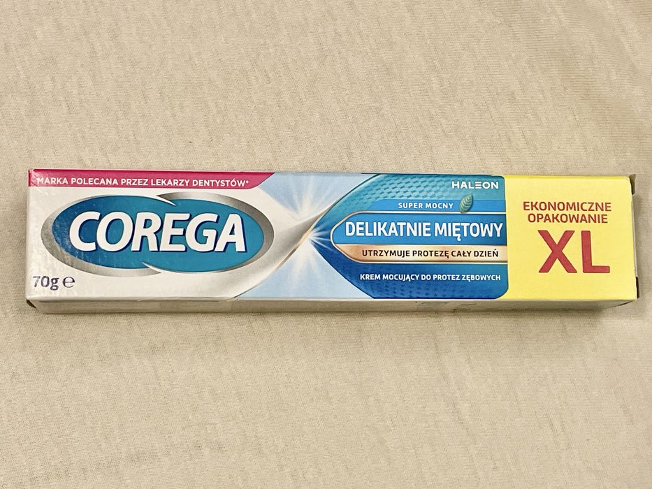 Corega XL 70g Super Mocny Delikatnie Miętowy Krem Mocujący Do Protez