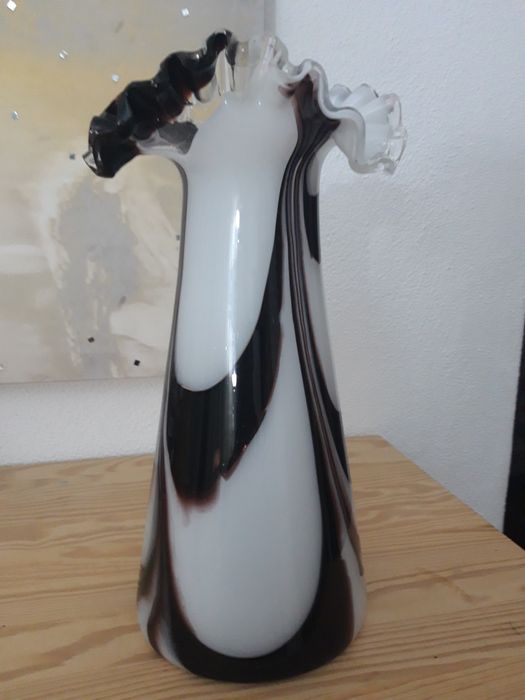 Jarra de Vidro Artístico Vintage - Estilo Murano/Marinha Grande