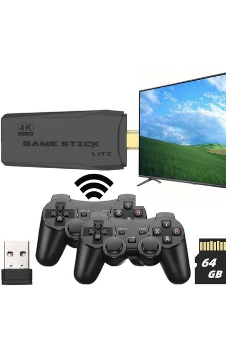 Consola Stick Retro 64GB 4K + 10000 Jogos