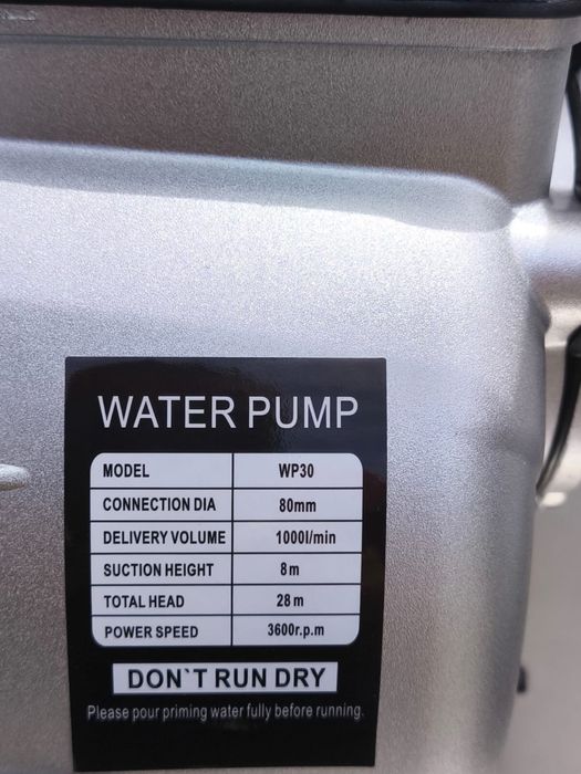 Motobomba Água IDW WP-30 3” 6.5HP Nova