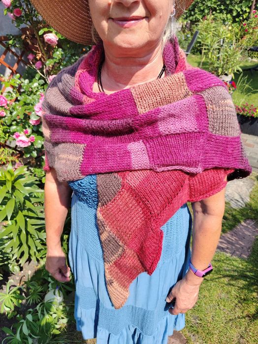 Chusta trójkątna szal wełna HANDMADE