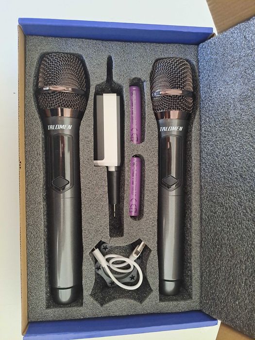 Talomen - Conjunto 2 Microfones Wireless