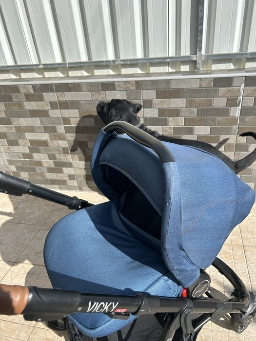 Carinho de bebe com ovo e cadeira