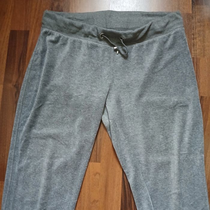 Штани велюрові розмір L сірий меланж на резинці