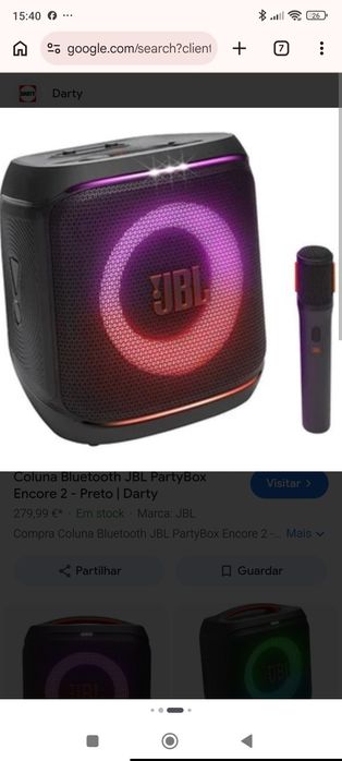 Vendo coluna  com microfone JBL nova em caixa