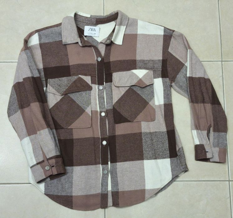 Camisa Xadrez Castanha da Zara