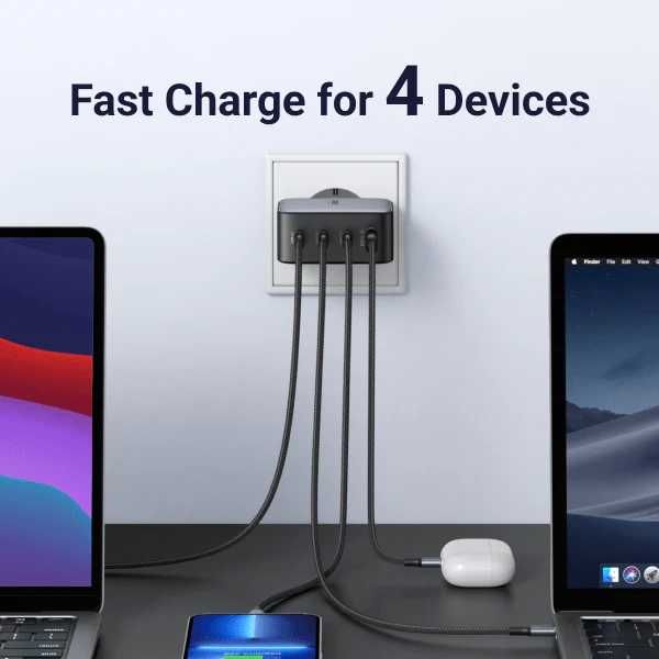 Ugreen 100W GaN ładowarka 4-portowa USB-C / USB-A – szybkie ładowanie