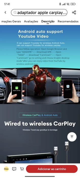 Adaptador de android auto