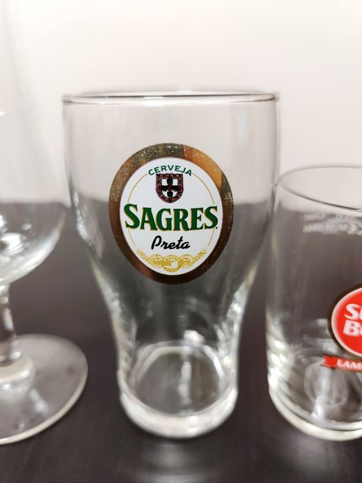 Lote de 6 Copos de Cerveja (Sagres/Super Bock)