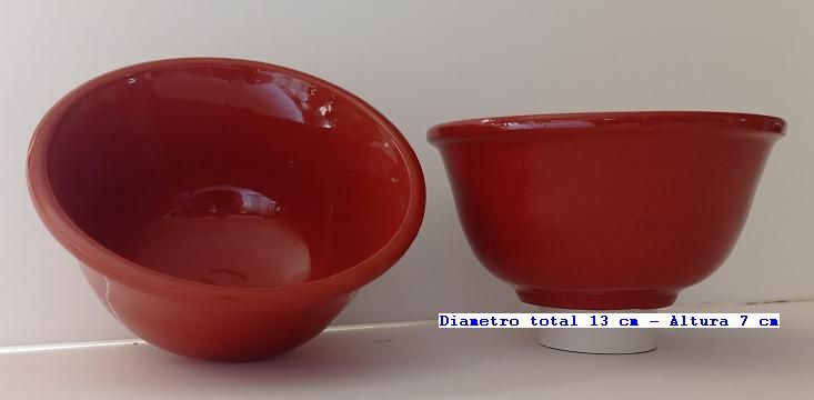 Tigela de sopa caldo verde, em barro vermelho vidrado1