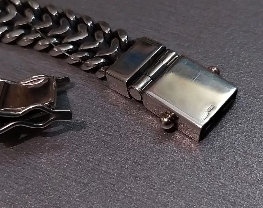 Срібний браслет 60г Панцир 2х чоловічий мужской серебряный браслет 925