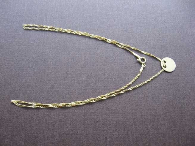 Łańcuszek z zawieszką celebrytka kółeczko srebro próby 925 pozłacane