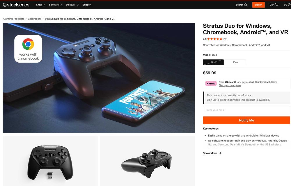 джойстик геймпад Бездротовий геймпад SteelSeries Stratus Duo майже новий. протестований. чудовий ігровий джойстік для ios android pc laptop smartphone