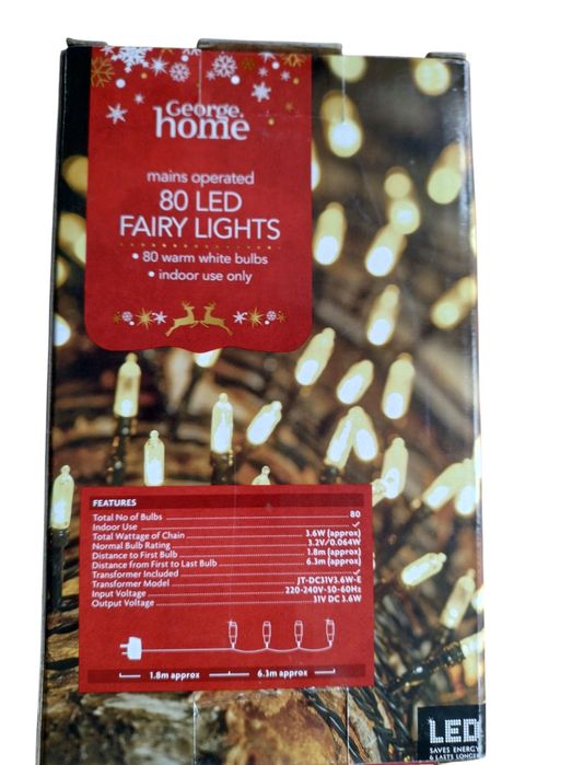 Lampki LED choinkowe białe ciepłe George home