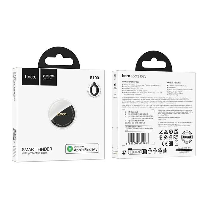 GPS Трекер Hoco E100 AirTag Пошуковий брелок Apple Find My