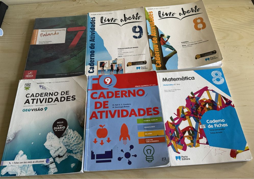 Cadernos de Atividade 3°Ciclo - ver preço detalhado na descrição