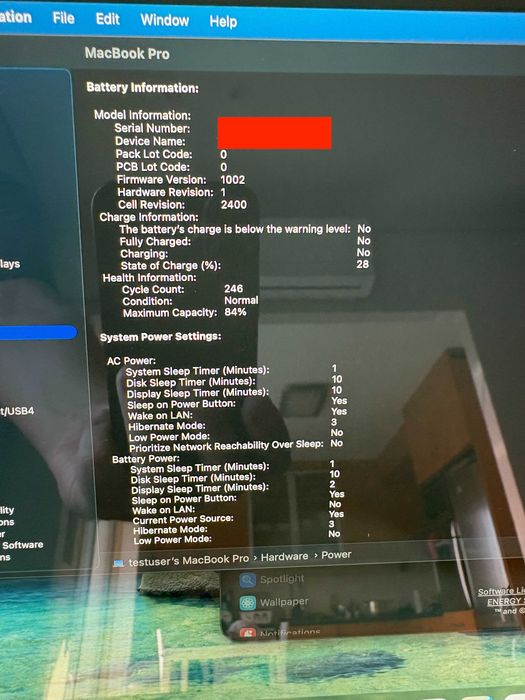 MacBook Pro 13,3" (2020) M1 16GB RAM 512GB SSD A2338 Bateria 84% Excelente Estado