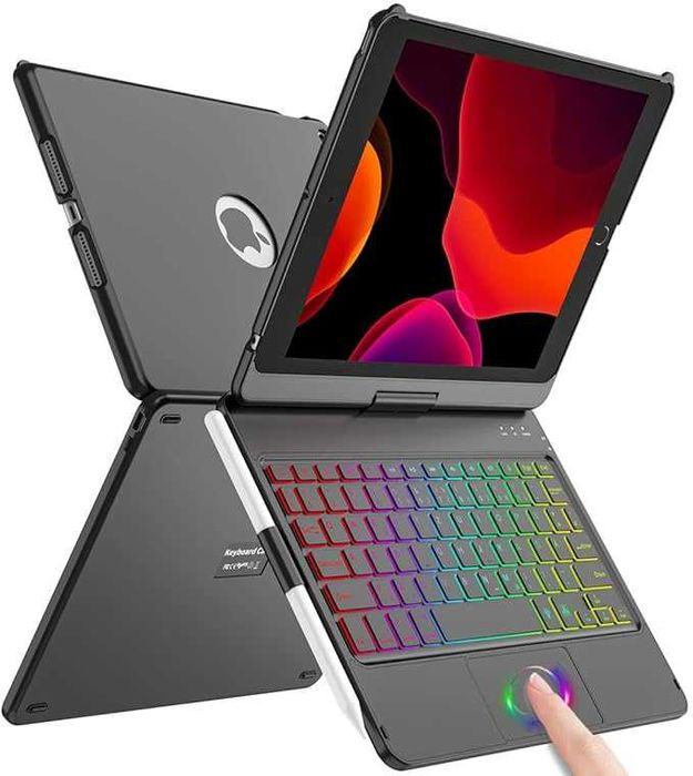 Etui z klawiaturą iPad 9 / 8 / 7 generacji 10.2" Touchpad Podświetlana