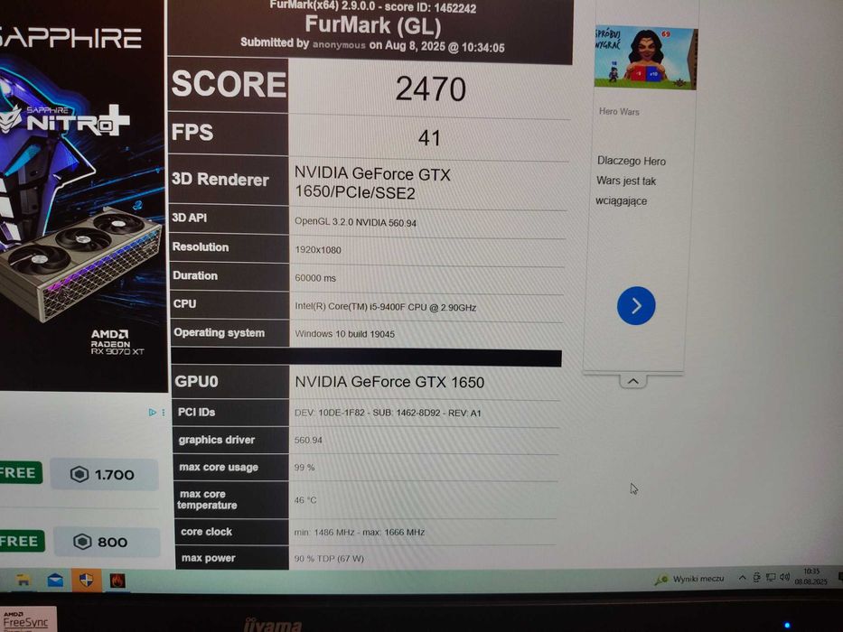 Komputer Gamingowy i5, 16GB, GTX 1650