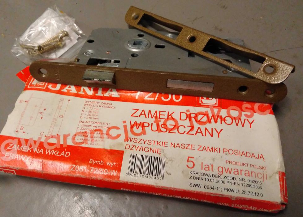 Zamek wpuszczany do drzwi