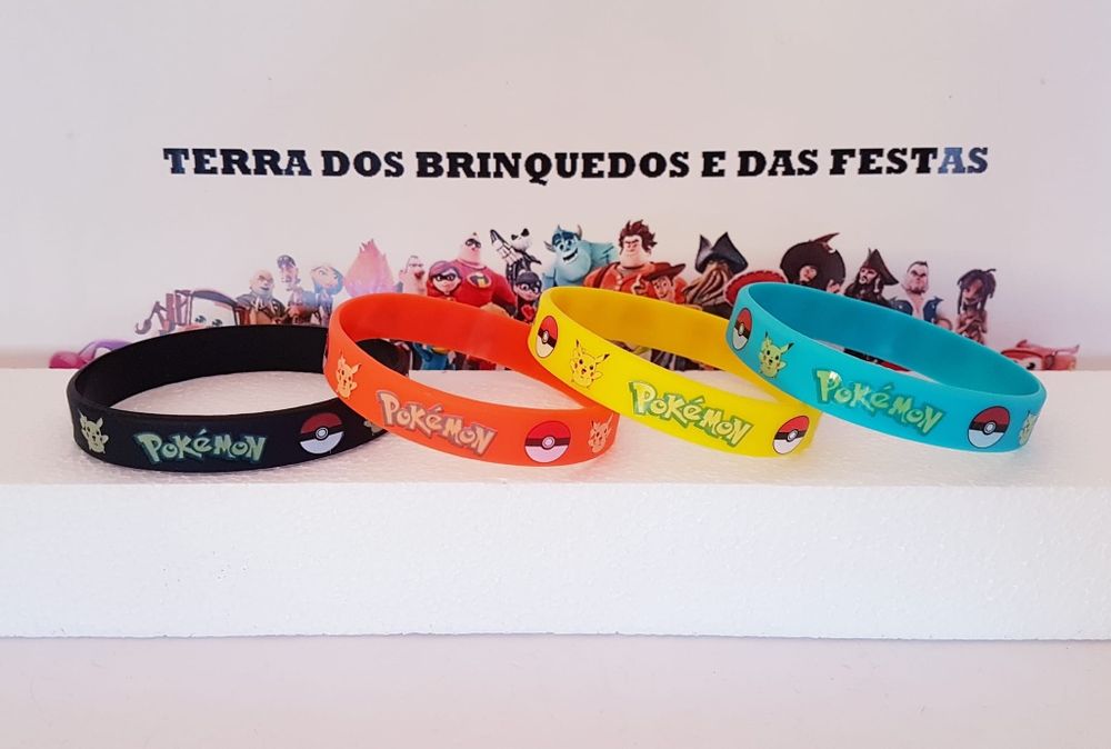 20 pcs Brindes de Festa Pulseiras Pokémon (Portes Incluídos)