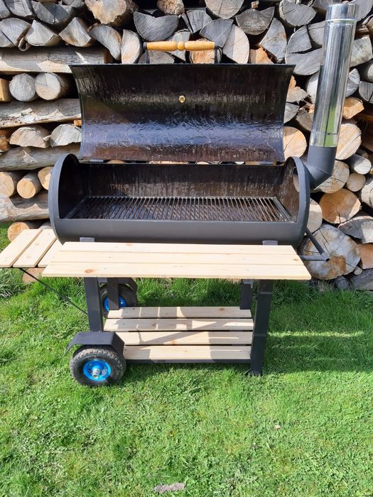 Duży grill barbecue na kołach 1m vintage retro