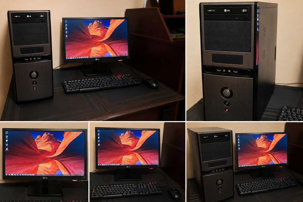 Комплект Системний блок ПК Intel Core i3 / 4 ГБ / SSD 512 ГБ + HDD 500 ГБ + Монітор 22" LG E2242C та периферійні пристрої