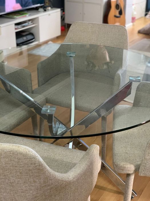 Mesa de vidro (sem cadeiras) 110cm