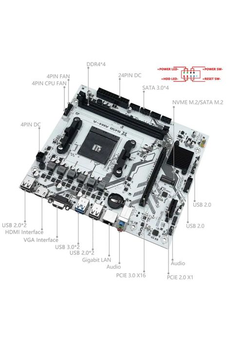 Machinist B450 AM4-A M-ATX Socket AM4