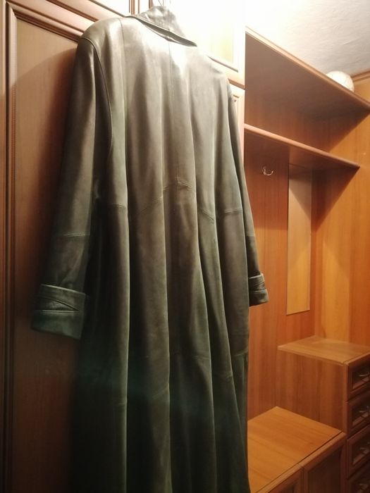 Плащ кожаний женский супер батал