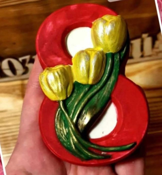 Гіпсові фігурки весняні квіти. Розмальовки з гіпсу. Тюльпан