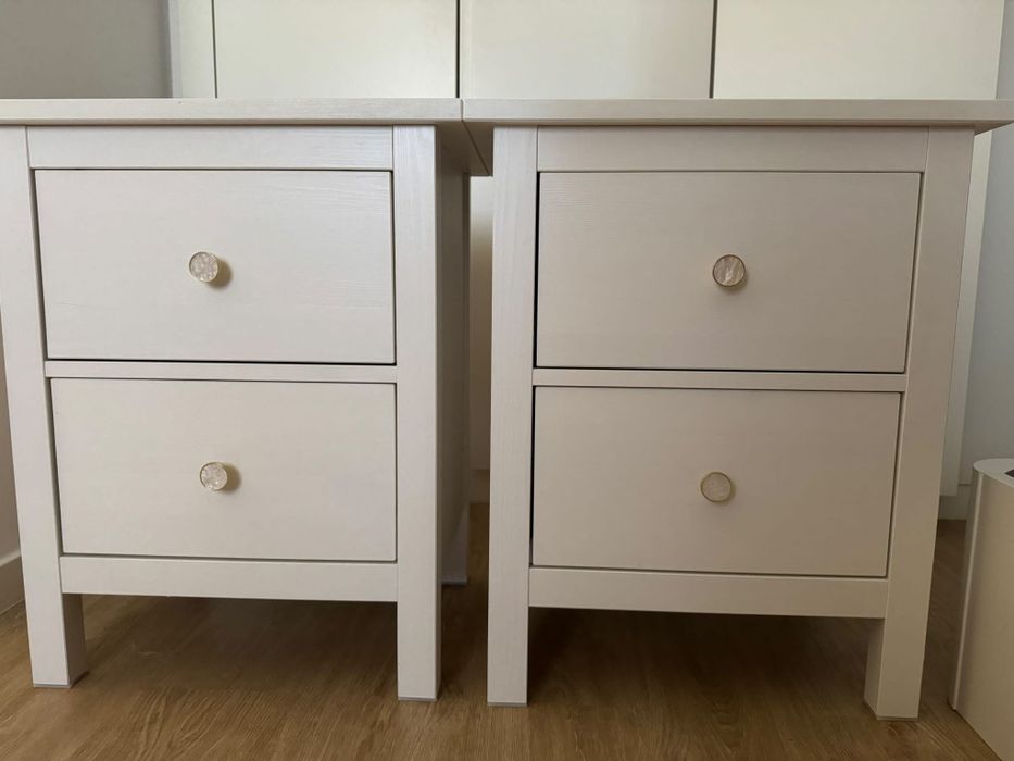2 Mesas de Cabeceira Hemnes Ikea Brancas