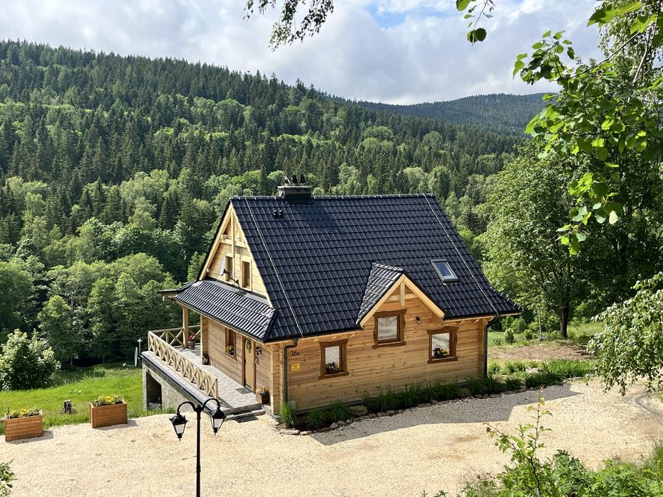Dom drewniany JACUZZI Międzylesie  góry Bystrzyckie