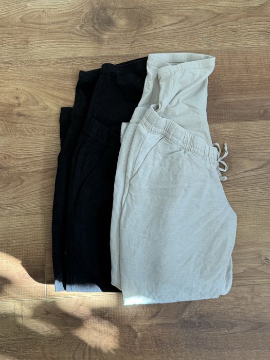 Lniane spodnie ciążowe h&m