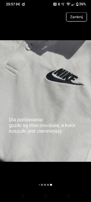 T-shirt polo NIKE różowa biel rozmiar M