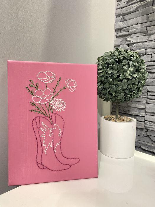 wyszywany obrazek kowbojek