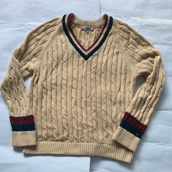 Tommy Hilfiger beżowy sweter M bawełna