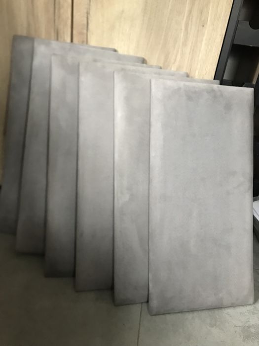 Panele tapicerowane szare 60x40 - 6 sztuk