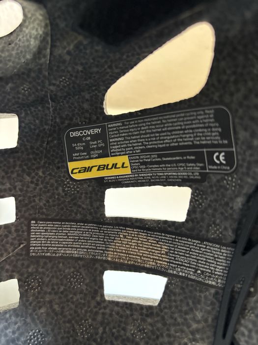 Capacete ciclismo CairBull tamanho ajustável 54-61 cm Novo